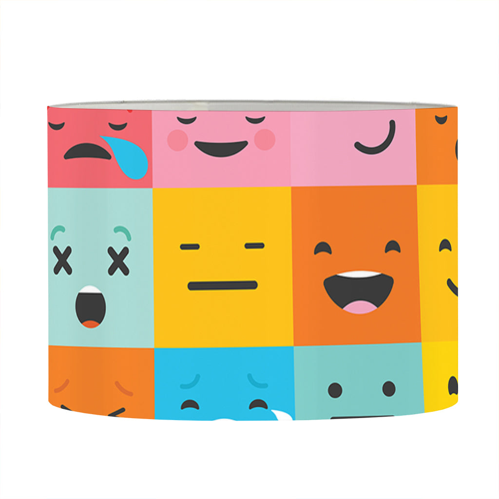 Colorful Emoji Pattern Print Drum Lamp Shade