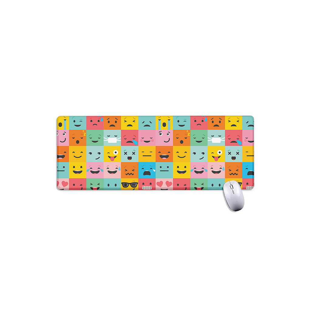 Colorful Emoji Pattern Print Extended Mouse Pad