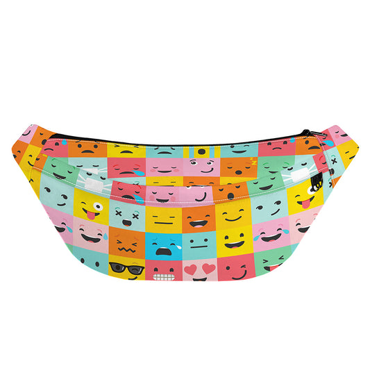 Colorful Emoji Pattern Print Fanny Pack