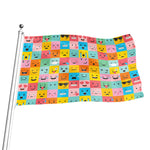 Colorful Emoji Pattern Print Flag