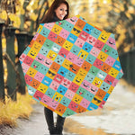 Colorful Emoji Pattern Print Foldable Umbrella