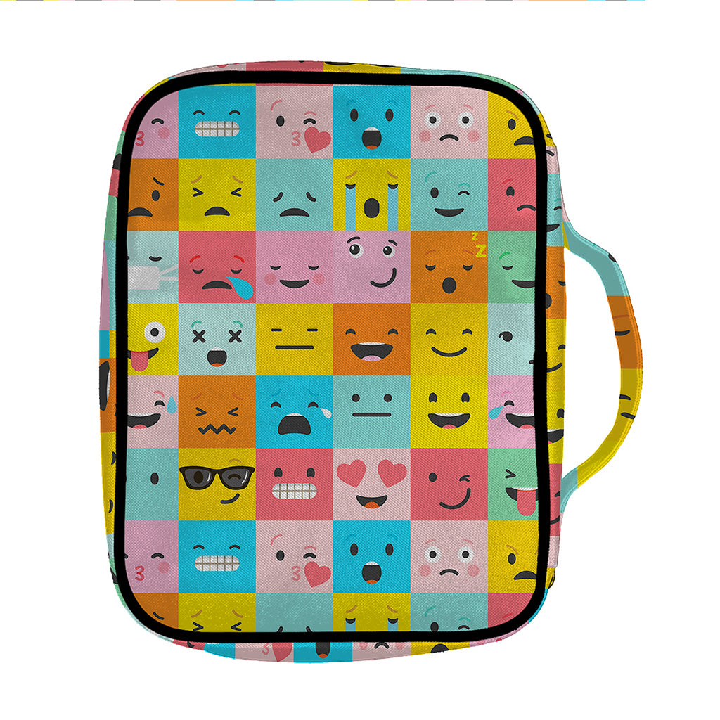 Colorful Emoji Pattern Print Front Pocket Bible Bag