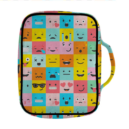 Colorful Emoji Pattern Print Front Pocket Bible Bag