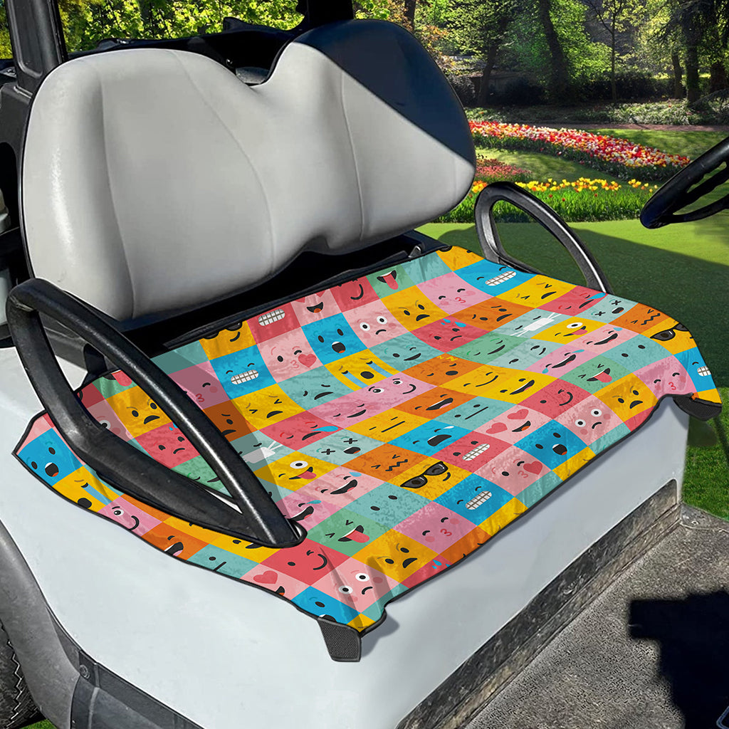 Colorful Emoji Pattern Print Golf Cart Seat Cover