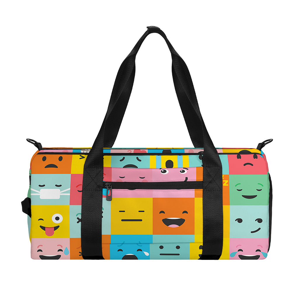 Colorful Emoji Pattern Print Gym Bag