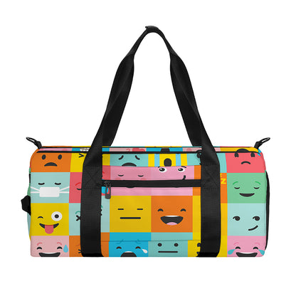 Colorful Emoji Pattern Print Gym Bag