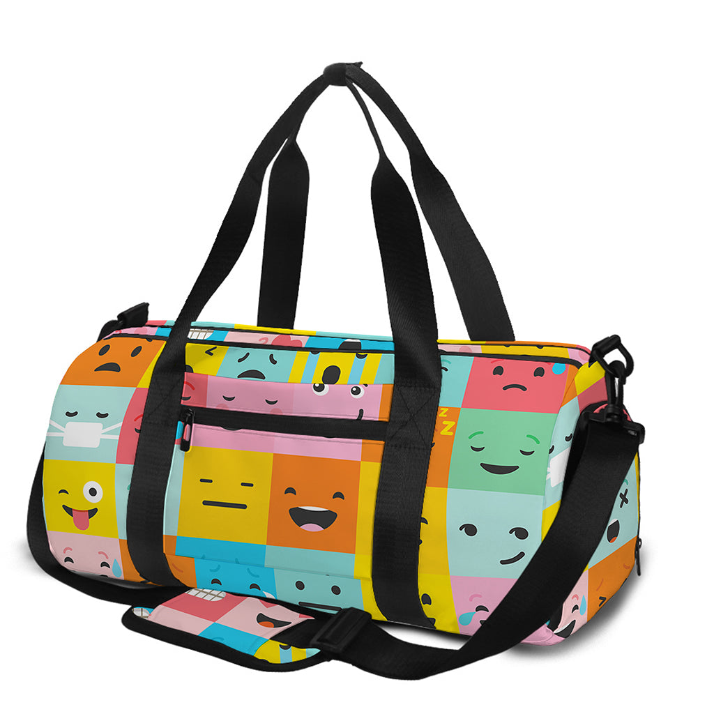 Colorful Emoji Pattern Print Gym Bag