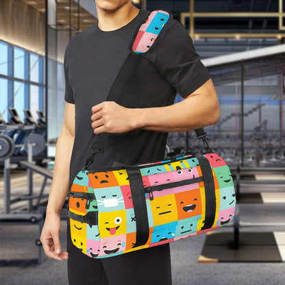 Colorful Emoji Pattern Print Gym Bag