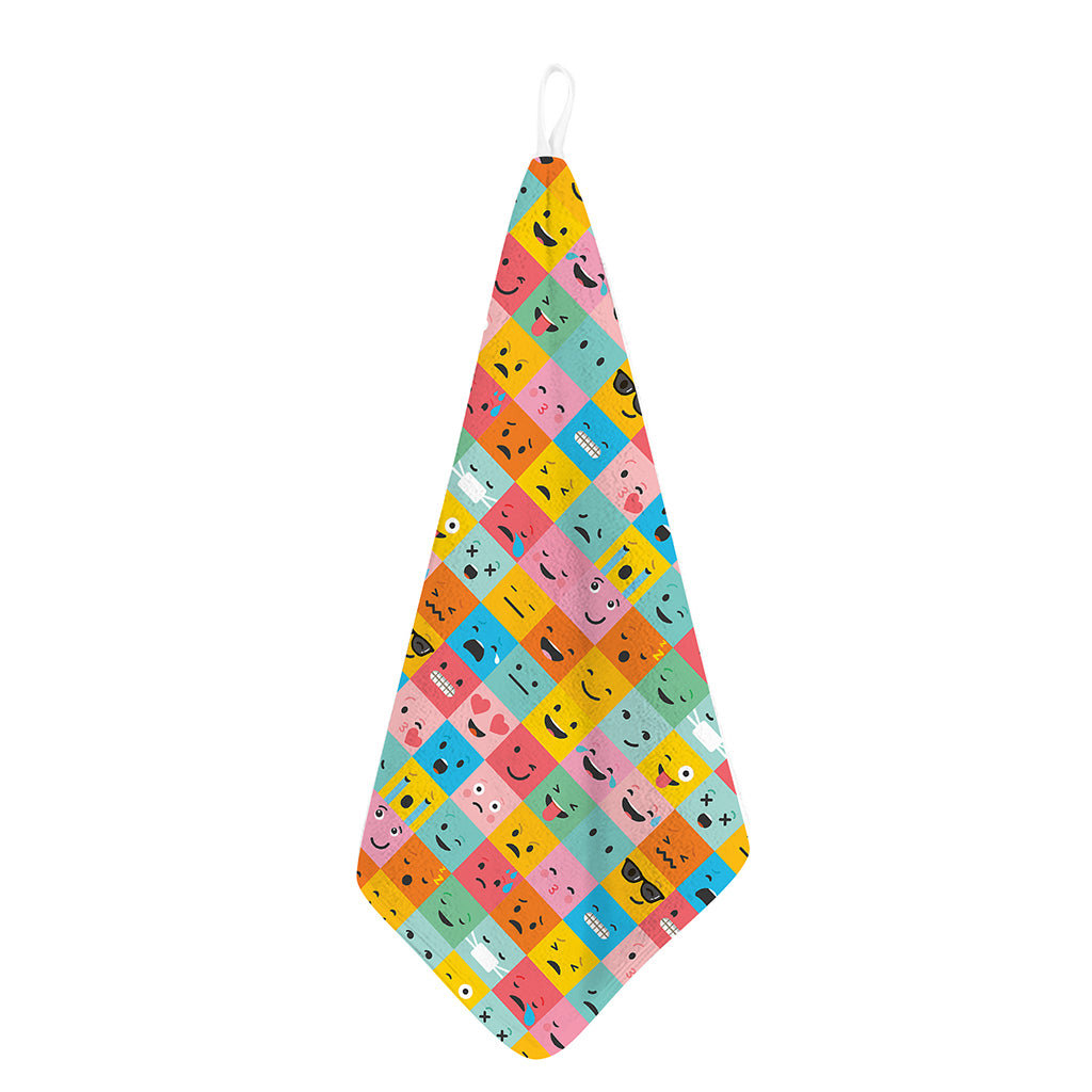 Colorful Emoji Pattern Print Hand Towel