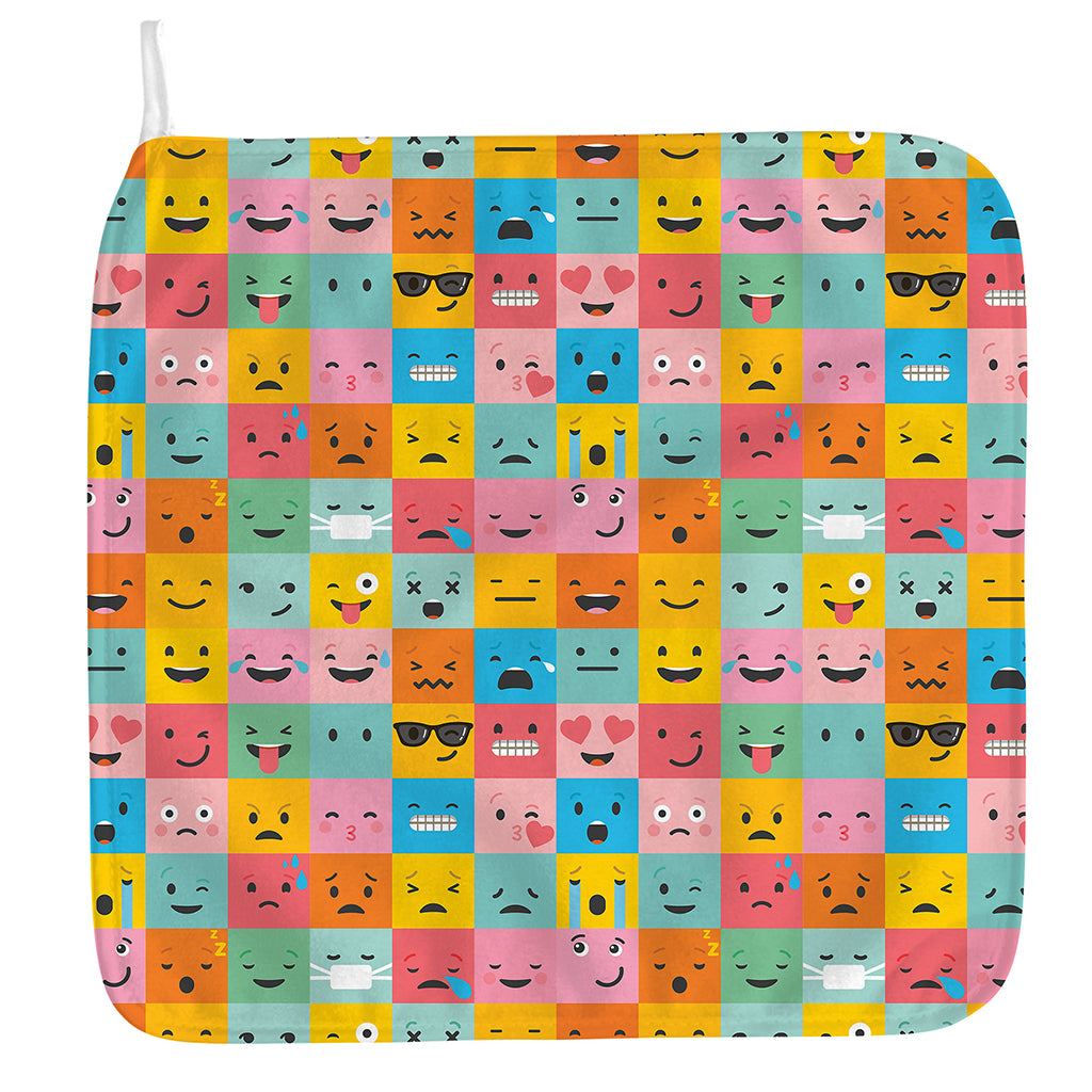 Colorful Emoji Pattern Print Hand Towel