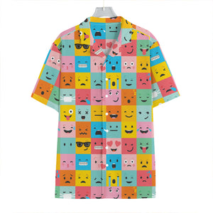 Colorful Emoji Pattern Print Hawaiian Shirt