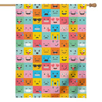 Colorful Emoji Pattern Print House Flag