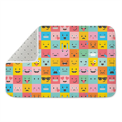 Colorful Emoji Pattern Print Indoor Door Mat