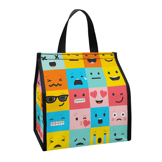 Colorful Emoji Pattern Print Insulated Lunch Tote
