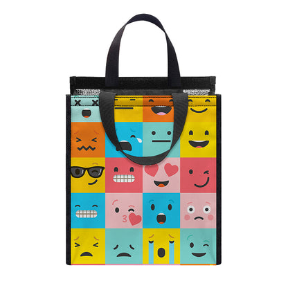 Colorful Emoji Pattern Print Insulated Lunch Tote