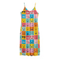 Colorful Emoji Pattern Print Jersey Midi Cami Dress