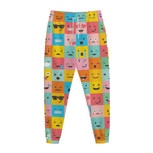 Colorful Emoji Pattern Print Jogger Pants