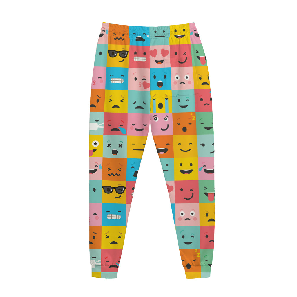 Colorful Emoji Pattern Print Jogger Pants