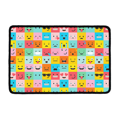 Colorful Emoji Pattern Print Kitchen Mat