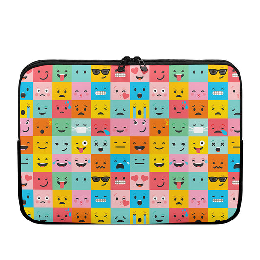 Colorful Emoji Pattern Print Laptop Sleeve