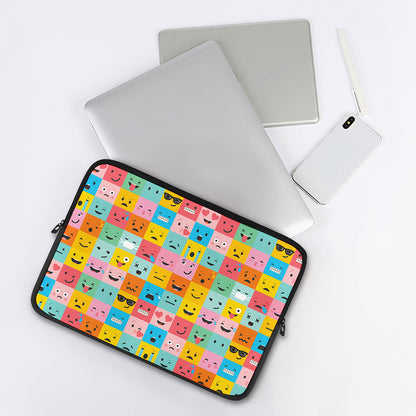 Colorful Emoji Pattern Print Laptop Sleeve