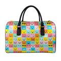 Colorful Emoji Pattern Print Leather Duffel Bag