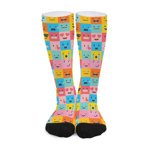 Colorful Emoji Pattern Print Long Socks