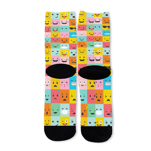 Colorful Emoji Pattern Print Long Socks