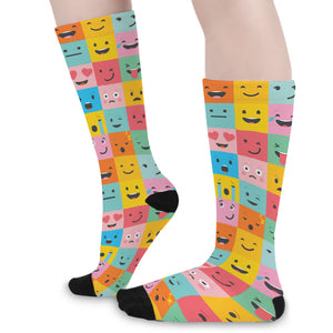 Colorful Emoji Pattern Print Long Socks