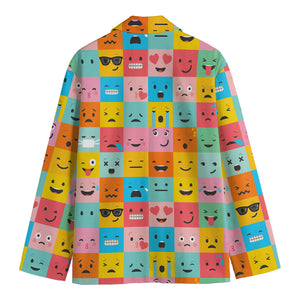 Colorful Emoji Pattern Print Men's Blazer