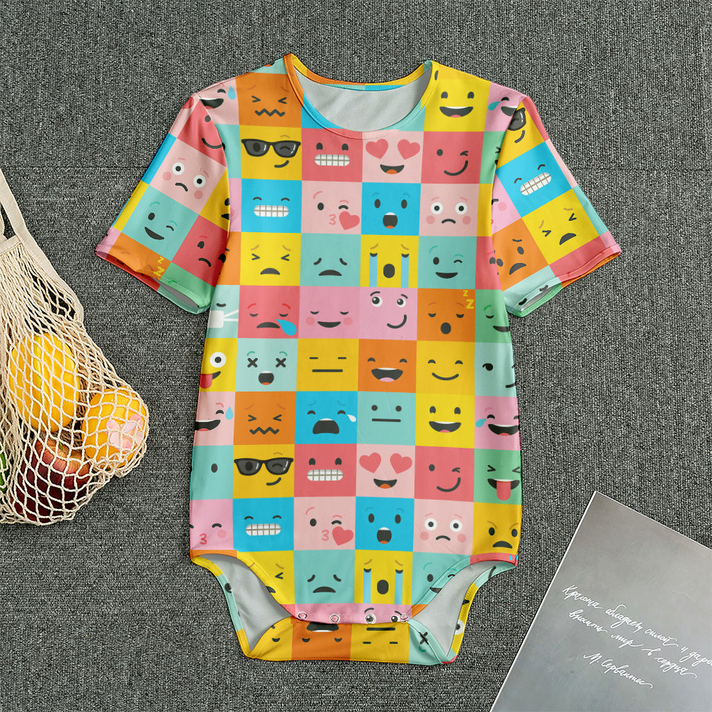 Colorful Emoji Pattern Print Men's Bodysuit