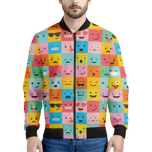 Colorful Emoji Pattern Print Men's Bomber Jacket