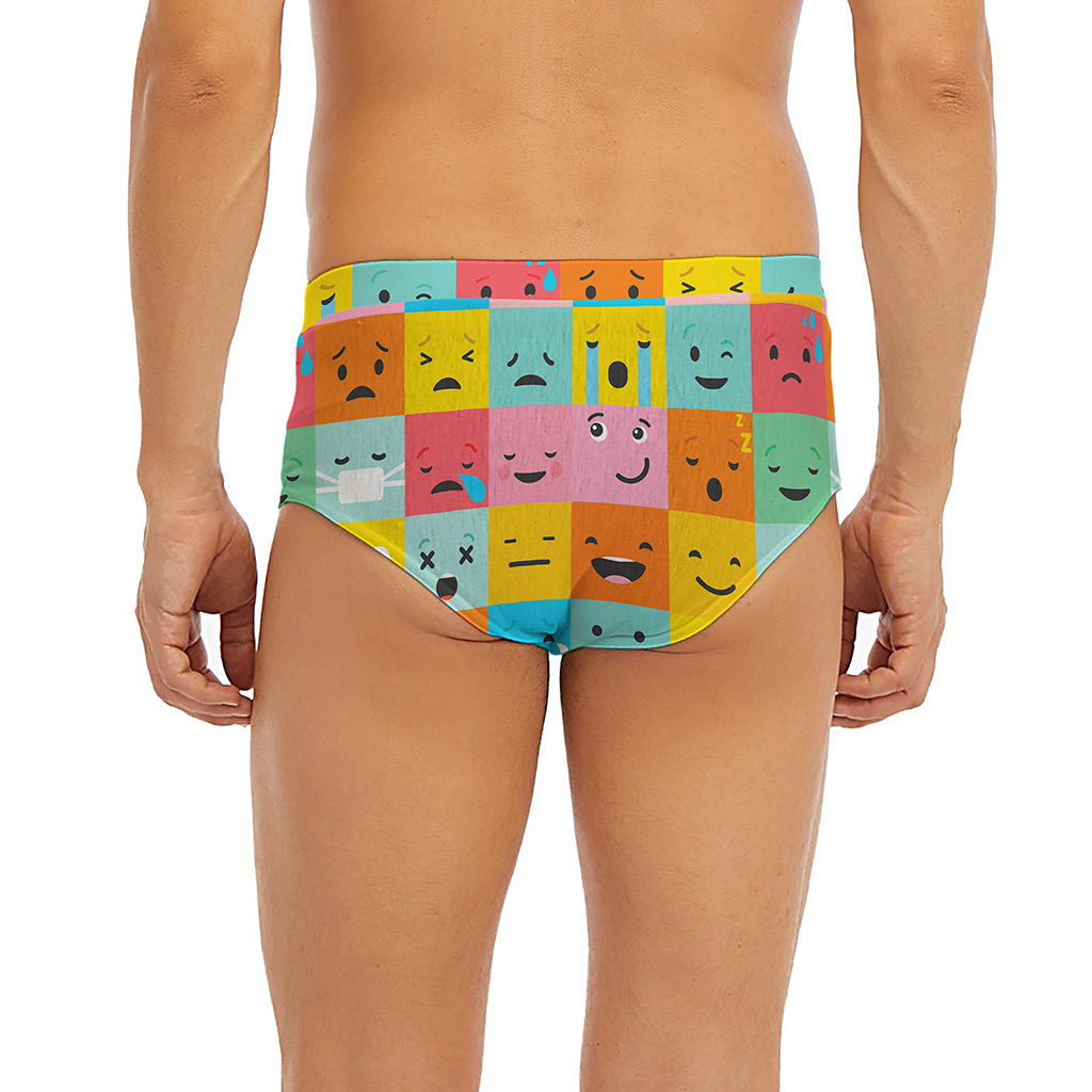 Colorful Emoji Pattern Print Men's Briefs