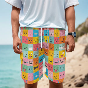 Colorful Emoji Pattern Print Men's Cargo Shorts