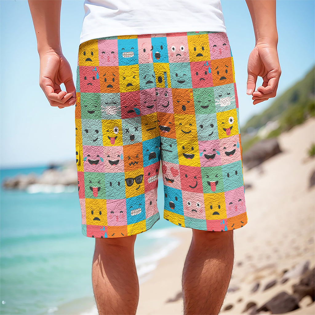 Colorful Emoji Pattern Print Men's Cargo Shorts