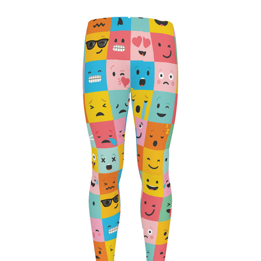 Colorful Emoji Pattern Print Men's leggings