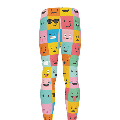 Colorful Emoji Pattern Print Men's leggings