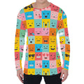 Colorful Emoji Pattern Print Men's Long Sleeve T-Shirt
