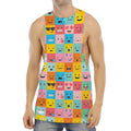 Colorful Emoji Pattern Print Men's Muscle Tank Top