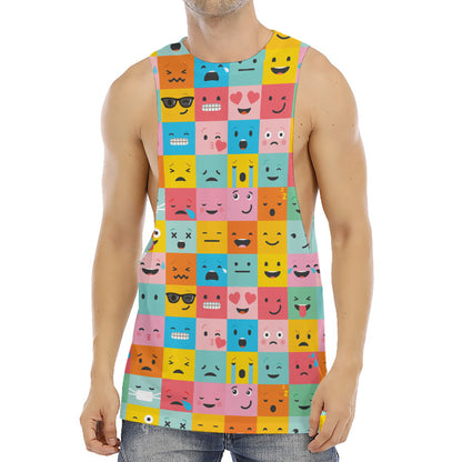 Colorful Emoji Pattern Print Men's Muscle Tank Top