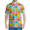 Colorful Emoji Pattern Print Men's Polo Shirt