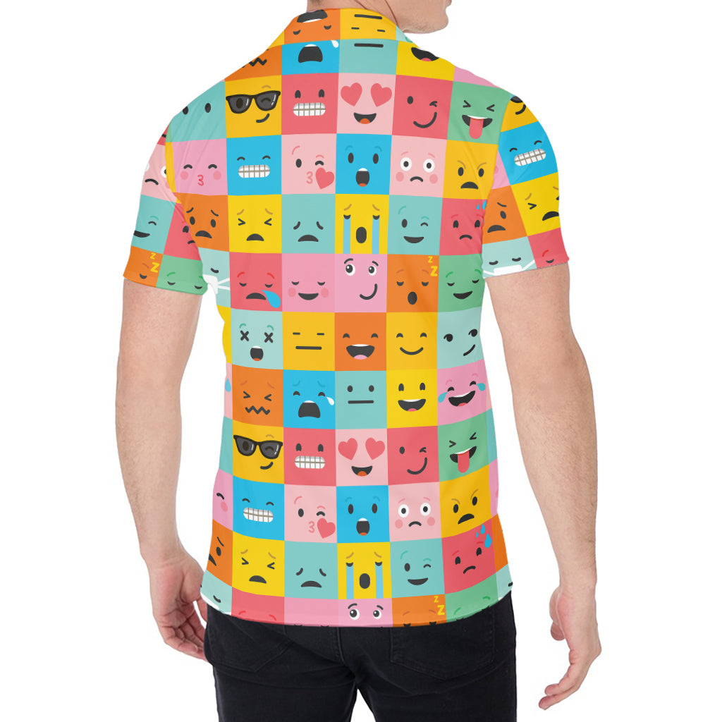 Colorful Emoji Pattern Print Men's Shirt