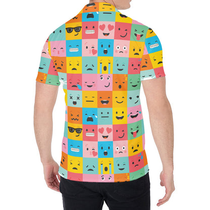 Colorful Emoji Pattern Print Men's Shirt