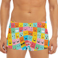 Colorful Emoji Pattern Print Men's Short Boxer Briefs