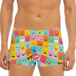 Colorful Emoji Pattern Print Men's Short Boxer Briefs