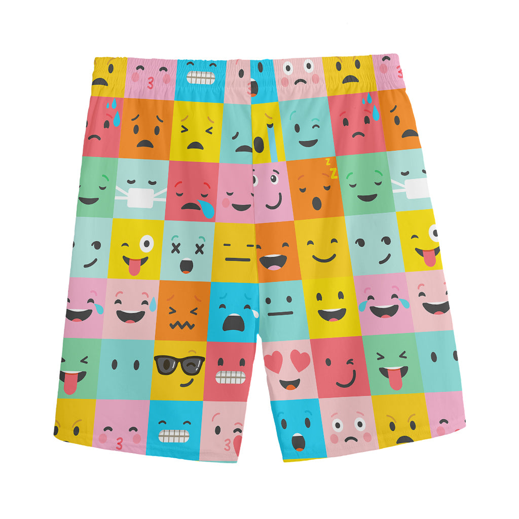 Colorful Emoji Pattern Print Men's Sports Shorts