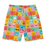 Colorful Emoji Pattern Print Men's Swim Trunks