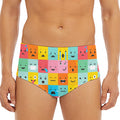 Colorful Emoji Pattern Print Men's Triangle Swim Briefs