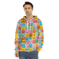 Colorful Emoji Pattern Print Men's Velvet Pullover Hoodie
