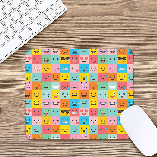 Colorful Emoji Pattern Print Mouse Pad